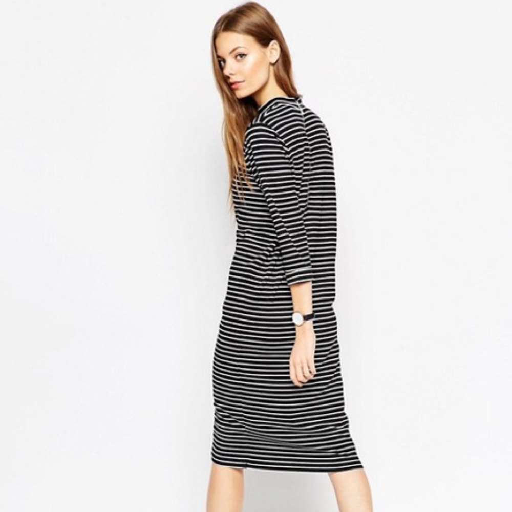 ASOS Petite Midi Column Dress in Striped